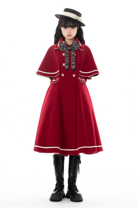 Travelers In the Milky Way Winter Lolita Coat with Detachable Cape