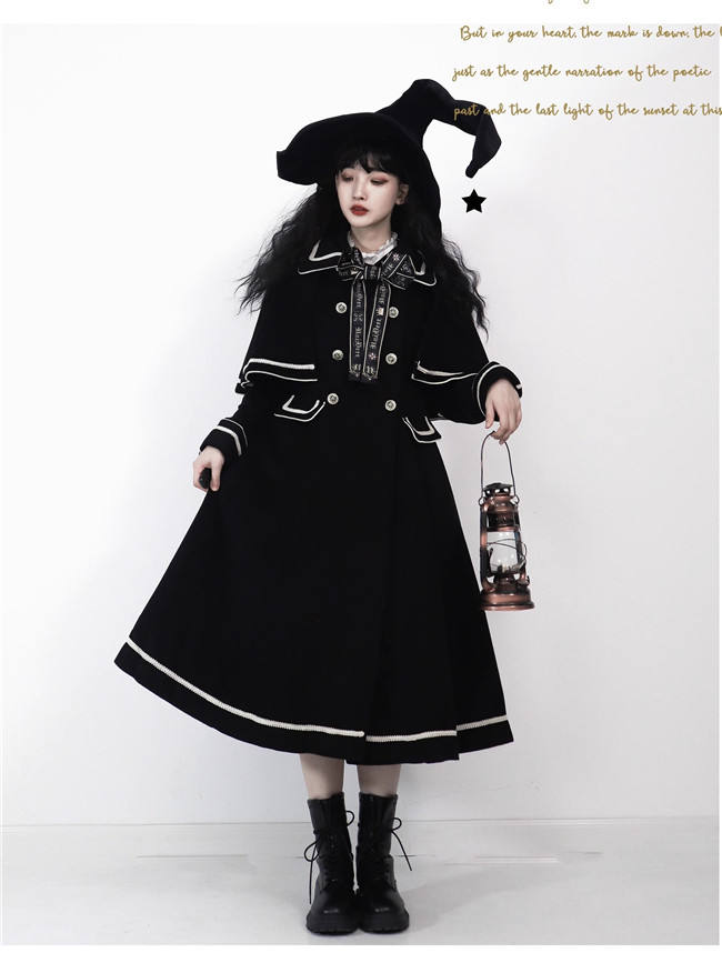 Travelers In the Milky Way Winter Lolita Coat with Detachable Cape