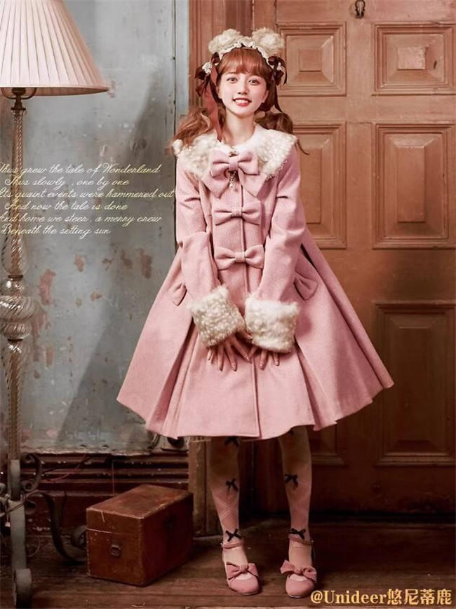 Sweet A-shaped Lolita Long Coat  Dark Green S - In Stock