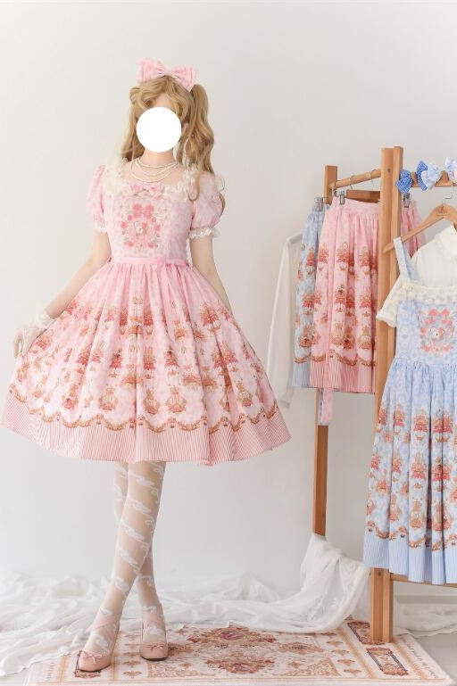 Strawberry Witch the Rabbit in the Rose Garden Lolita Dress, Skirt and Blouse