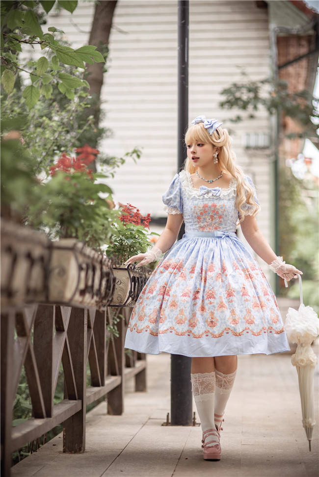 Strawberry Witch the Rabbit in the Rose Garden Lolita Dress, Skirt and Blouse