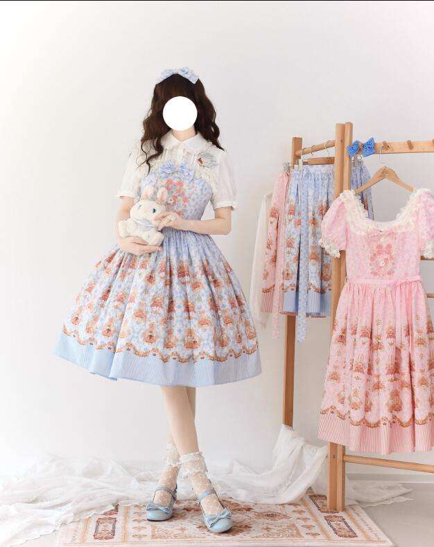 Strawberry Witch the Rabbit in the Rose Garden Lolita Dress, Skirt and Blouse