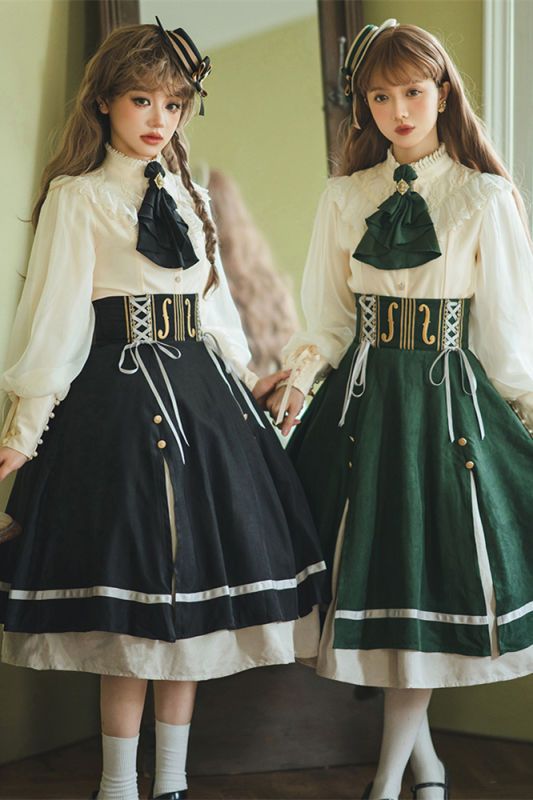 Miss Point Golden Movement College Lolita Skirt