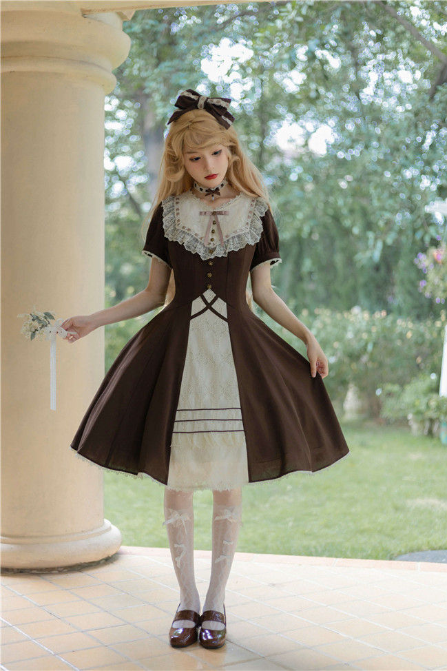 Forest Night Front Open Lolita Dress One Piece