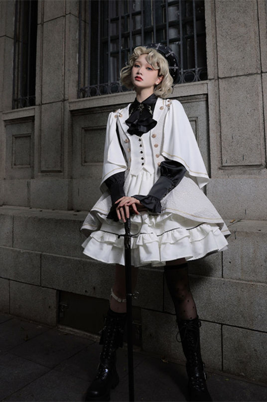 slim fit dress slacks Widow Medieval Lace Up Slit Long Sleeve Mini Dress main image 1