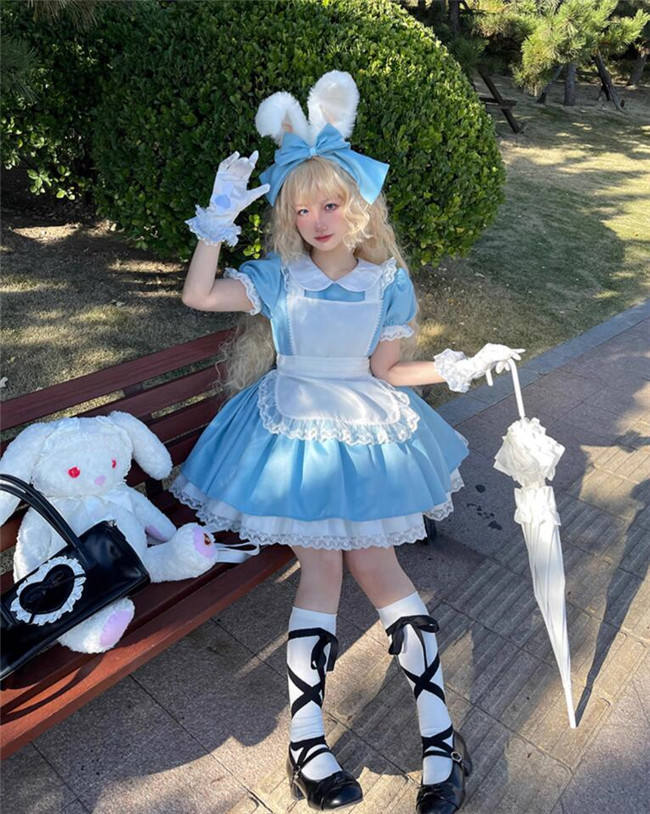 Plus Size Alice Dreamland Maid Lolita Dress and Apron