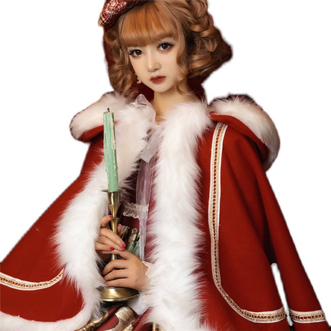 Sweet Fur Collar Cape Coat