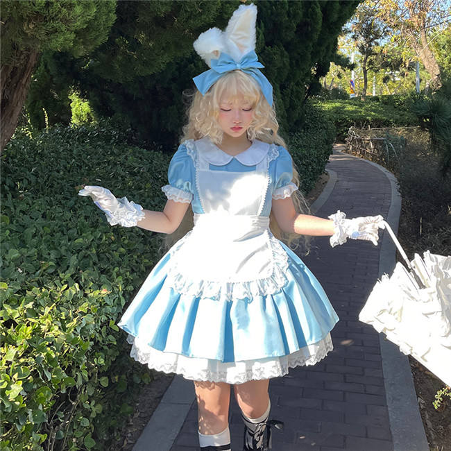 Plus Size Alice Dreamland Maid Lolita Dress and Apron