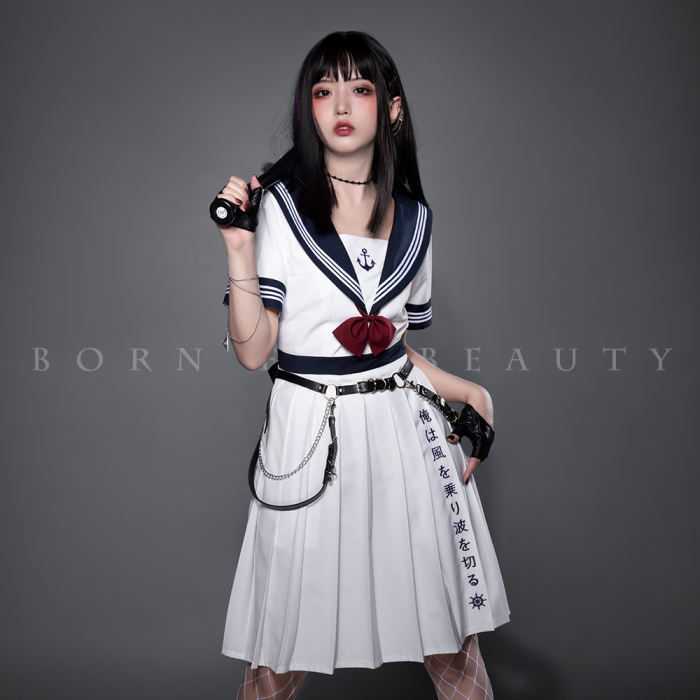 YUPBRO Lolita ~Sailor Style Embroidery Lolita OP - Ready Made