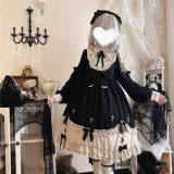 Dark Black Vintage Plus Size Lolita Dress