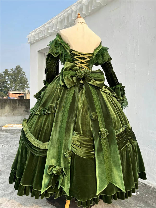 Tana Manor Velvet Green Vintage Lolita Wedding Dress- My Lolita Dress