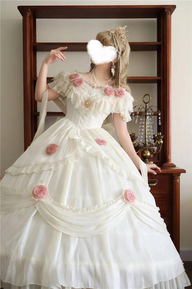 Meowing and Fruity Tana Manor Vintage Lolita Wedding Dress