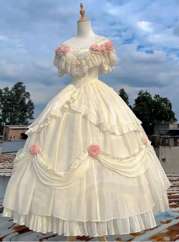 Meowing and Fruity Tana Manor Vintage Lolita Wedding Dress