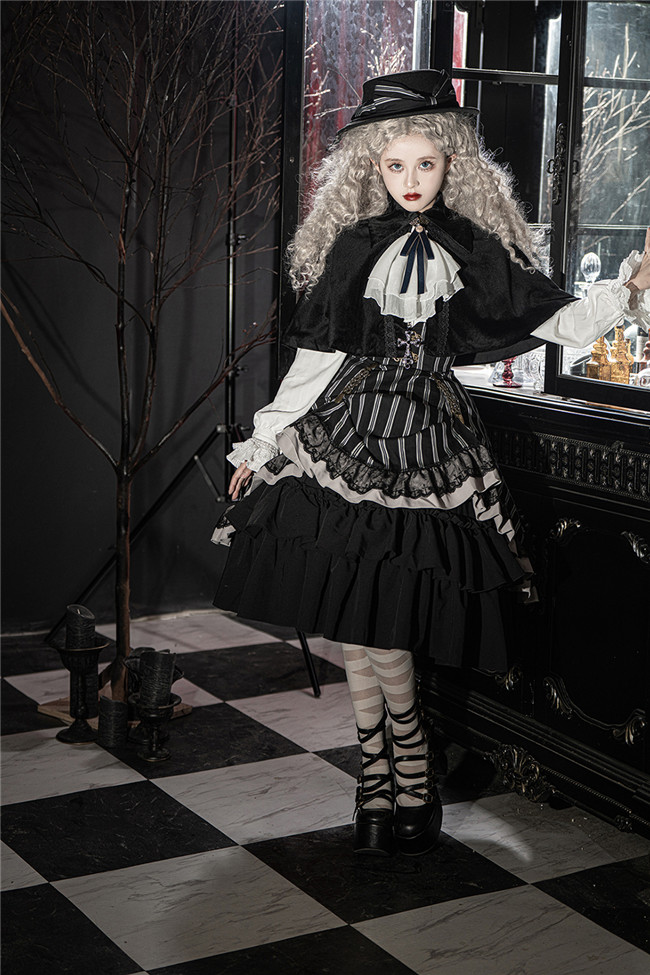 Miss Point ~The Pointe Estate Stripe High Waist Lolita Skirt
