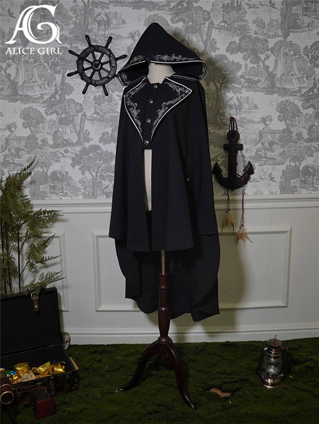 Alice Girl Nautical Treasure Hunt Guide Embroidery Lolita Cape