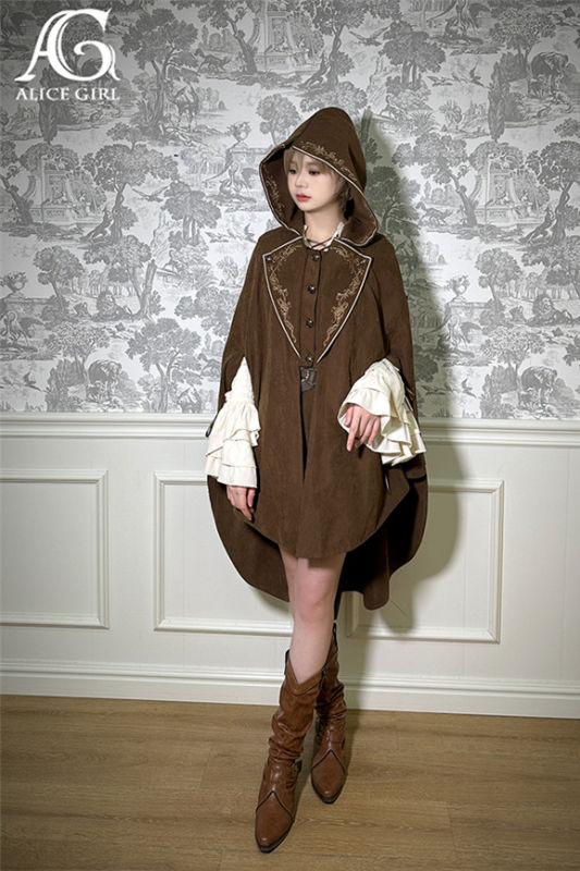 Alice Girl Nautical Treasure Hunt Guide Embroidery Lolita Cape