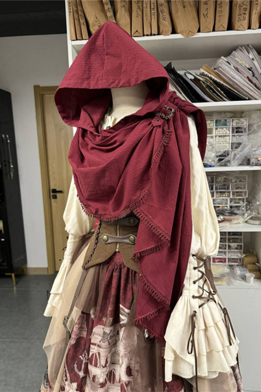 Alice Girl Nautical Treasure Hunt Guide Hood Shawl