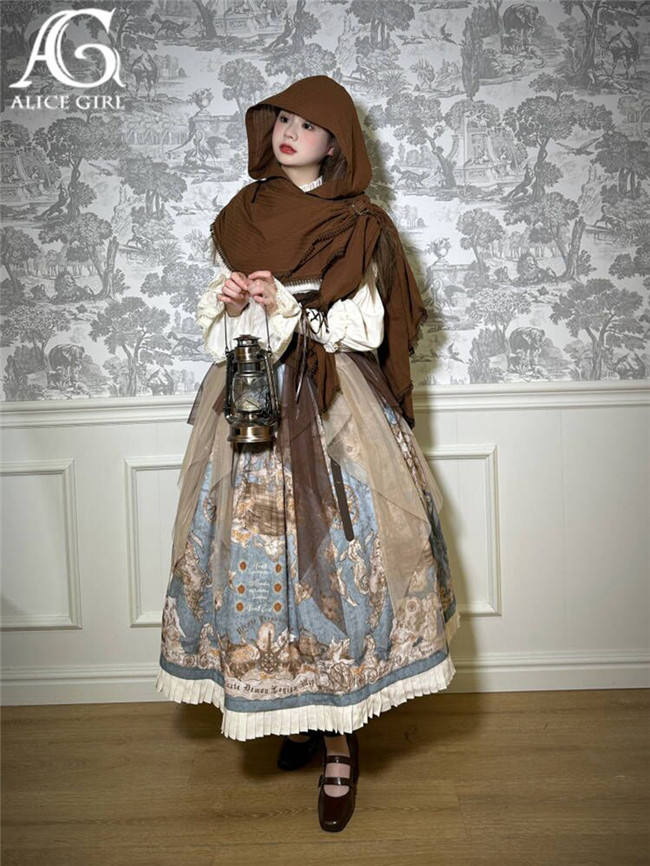 Alice Girl Nautical Treasure Hunt Guide Hood Shawl