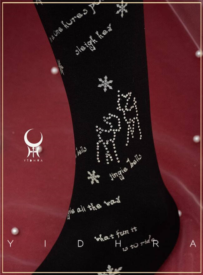 Yidhra the Snow Deer Seeks Sound Christmas Lolita Tights