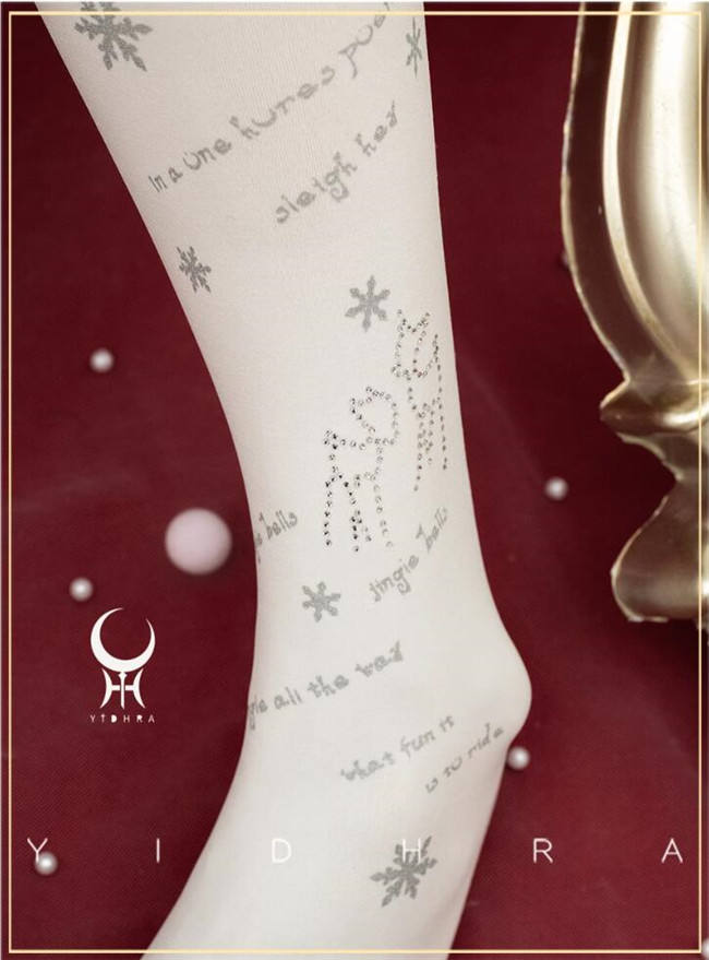 Yidhra the Snow Deer Seeks Sound Christmas Lolita Tights
