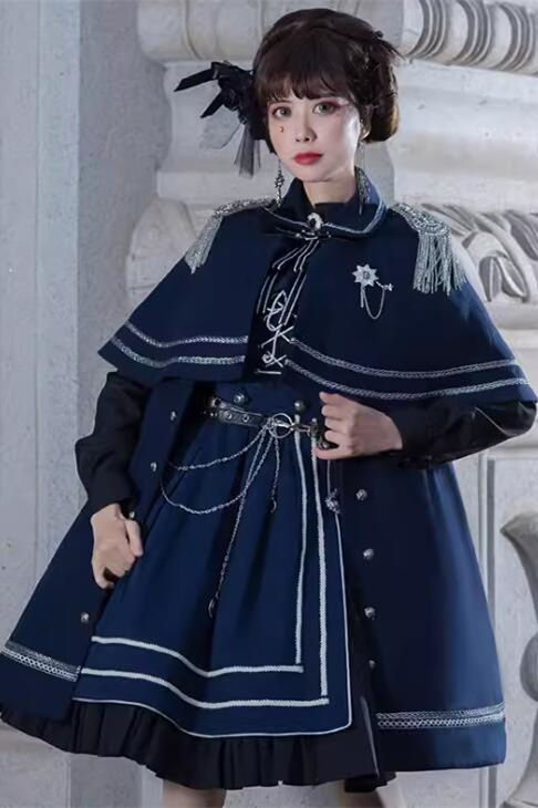 Ying Luo Fu War without War Military Lolita Dress, Cape and Accessories