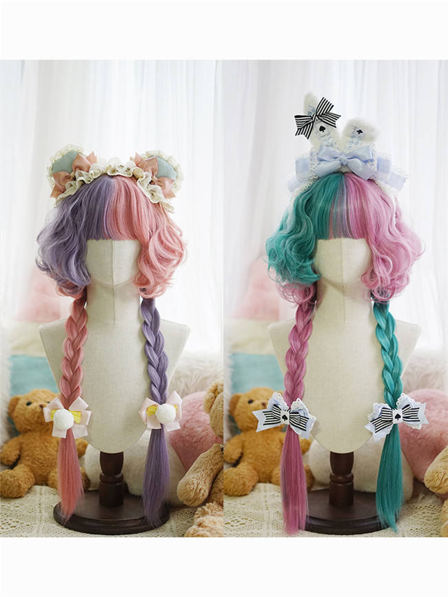 Yuchashui Jellyfish Curls Long Straight Lolita Wigs