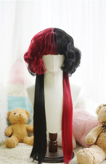 Yuchashui Jellyfish Curls Long Straight Lolita Wigs