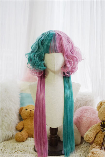 Yuchashui Jellyfish Curls Long Straight Lolita Wigs