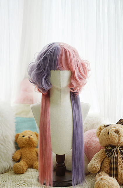 Yuchashui Jellyfish Curls Long Straight Lolita Wigs