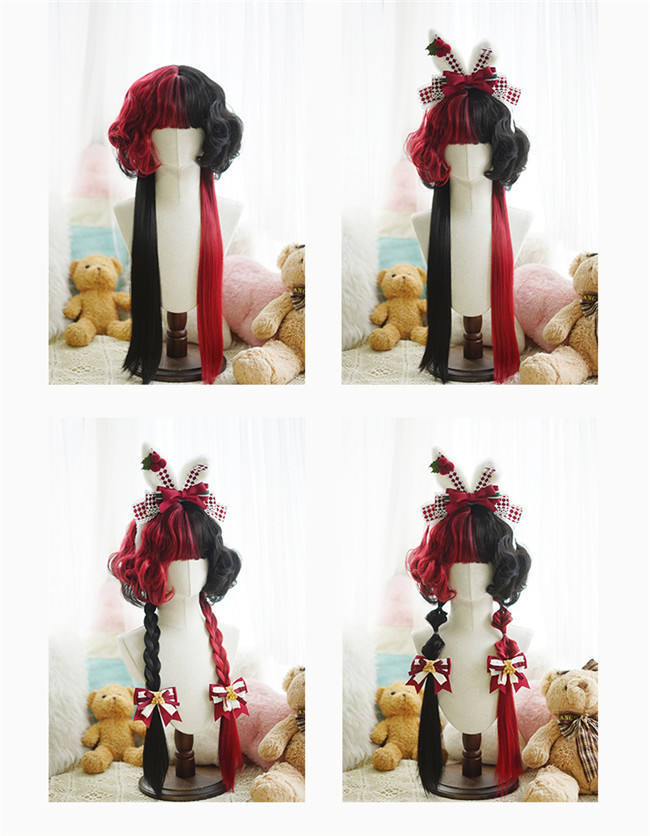 Yuchashui Jellyfish Curls Long Straight Lolita Wigs