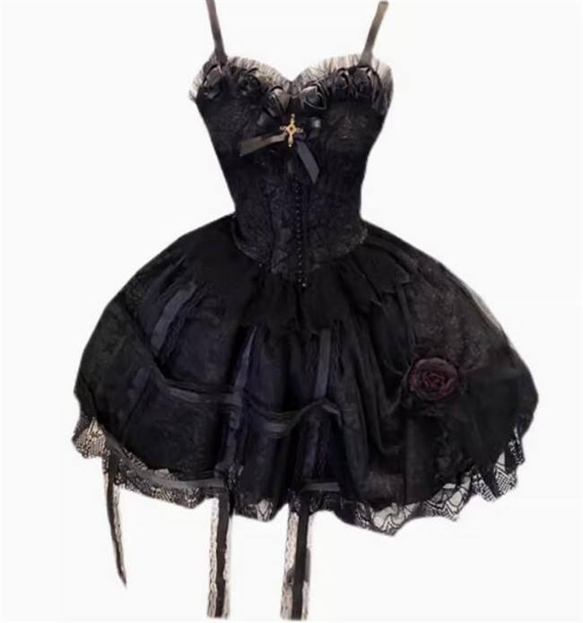 A Cage of Roses Elegant Gothic Lolita Dress and Accessories