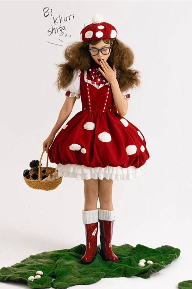 Mushroom Adventure Red Lolita Dress- My Lolita Dress