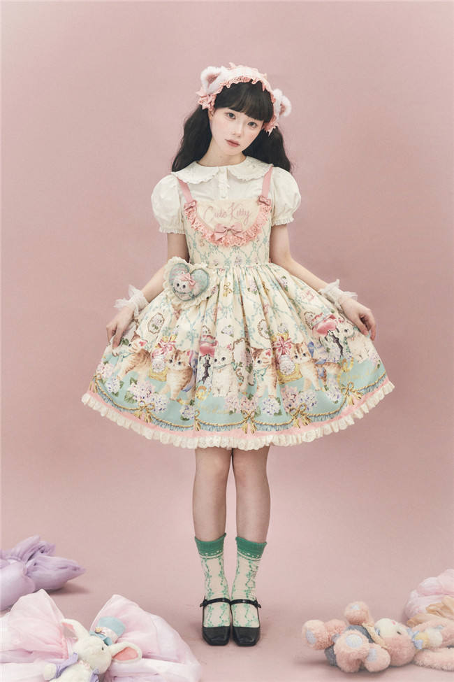 Dark Star Island Cat Fantasy Land Sweet Lolita OP, JSK, Skirt, Blouse and T-shirt