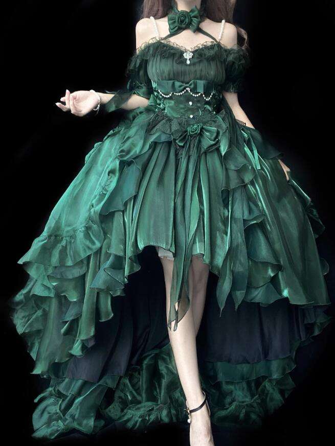 Blue Flower Wedding Dress Classic Lolita Dress Set