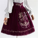 The Splendor of Gold&Siliver Tree Classic Embroidery Lolita Skirt