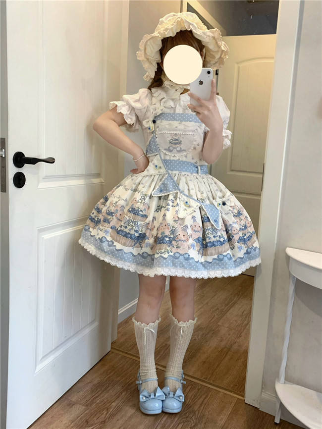 Lamb Blueberry Tower Sweet Lolita Jumpers, Salopette, Blouse and Accessories