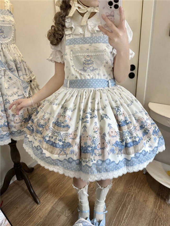 Lamb Blueberry Tower Sweet Lolita Jumpers, Salopette, Blouse and Accessories