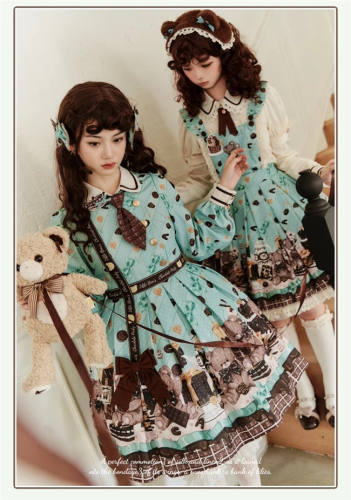 Chocolate Bear Party Sweet Lolita Dress, Blouse and Accessories
