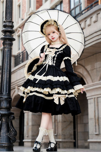 Withpuji Chapter Seven Nights Lolita One Piece and Accessories OP + Choker  Size L - In Stock