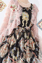Miss Point Kitty and Rose Prints Lolita Bolero and Overall