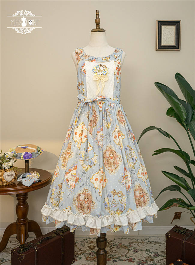 Miss Point Kitty and Rose Prints Daily Wear Lolita Jumper Dress