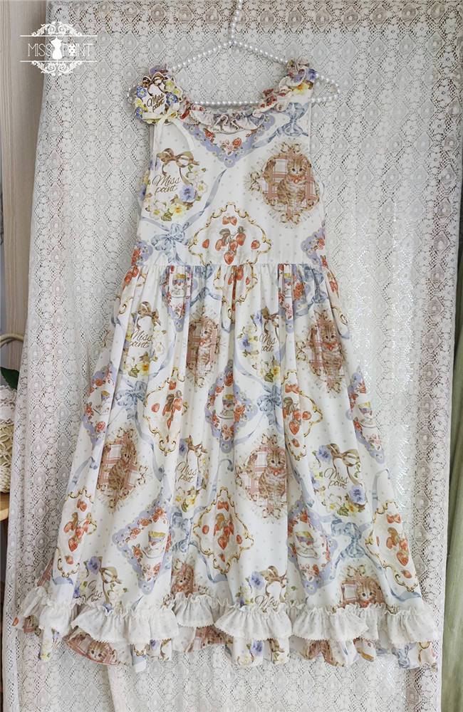Miss Point Kitty and Rose Prints Daily Wear Lolita Jumper Dress