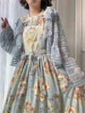 Miss Point Kitty and Rose Prints Lolita Bolero and Overall