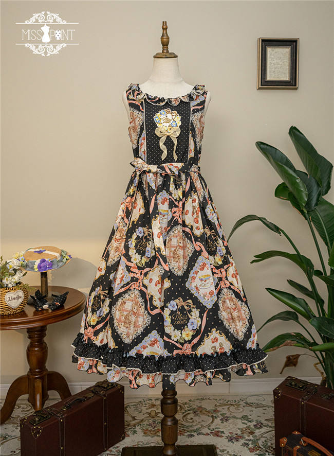 Miss Point Kitty and Rose Prints Daily Wear Lolita Jumper Dress