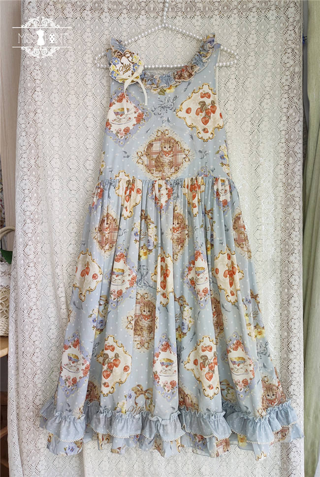 Miss Point Kitty and Rose Prints Daily Wear Lolita Jumper Dress