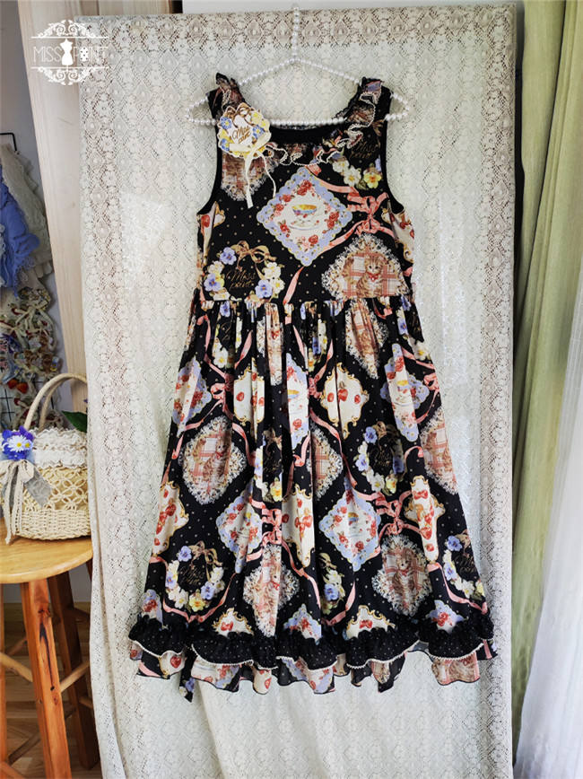 Miss Point Kitty and Rose Prints Daily Wear Lolita Jumper Dress