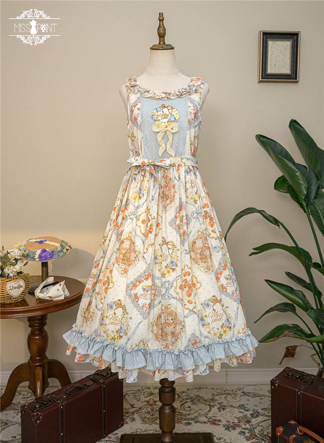 Miss Point Kitty and Rose Prints Daily Wear Lolita Jumper Dress