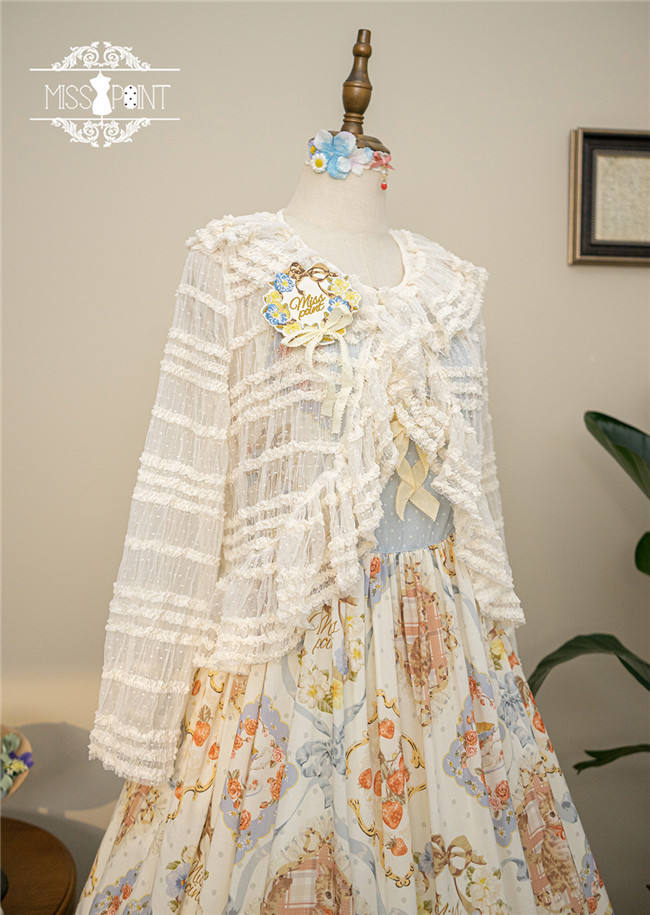 Miss Point Kitty and Rose Prints Lolita Bolero and Overall