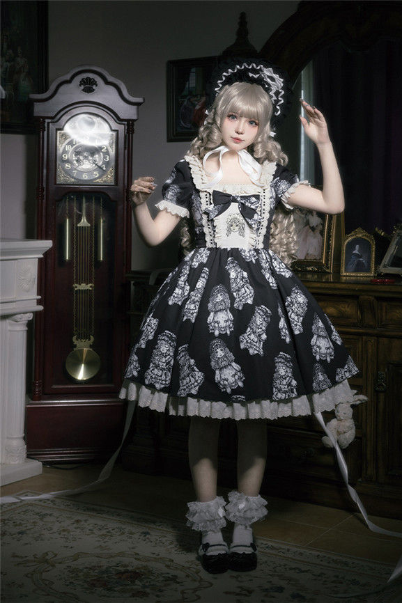 Withpuji Doll's Night Doll Lolita Dress Set