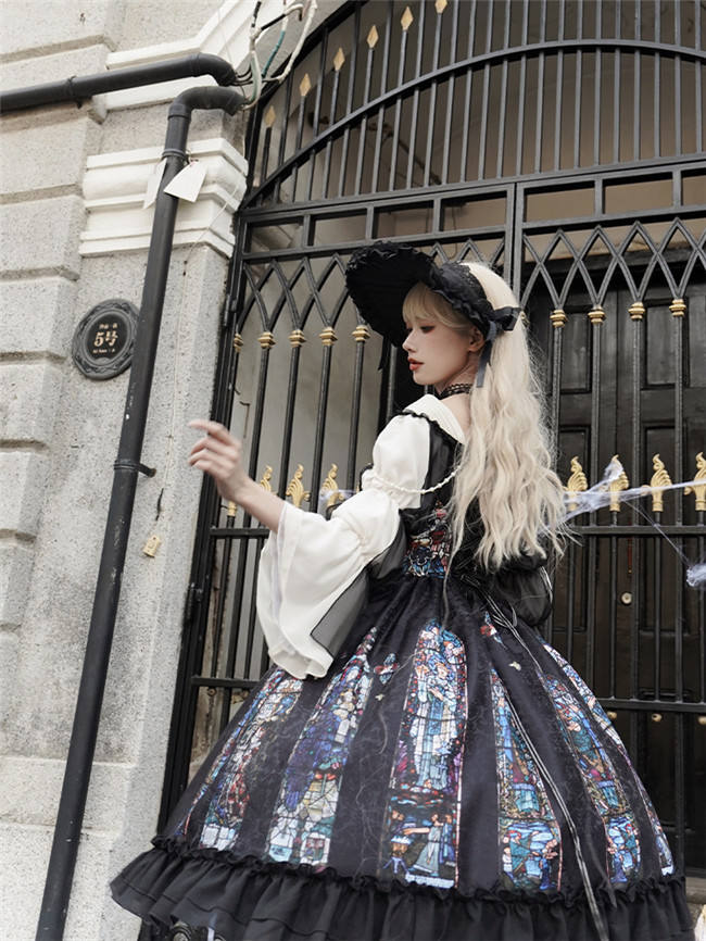 Ying Luo Fu Stained Glass Gothic Lolita Dress